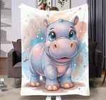 Baby Hippo Throw Blanket, Babies/toddlers 27.5 X 39.37, Super Soft, All Season. Fixed Price $20.99.