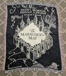 Harry Potter Woven Tapestry Throw Blanket, 48 X 60 Inches, Marauder's Map. Fixed Price $15.00.