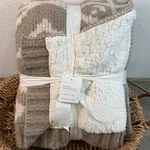 Pottery Barn Modern Fair Isle Knit Sherpa Backed Throw Blanket 50 X 60 Neutral. Fixed Price $79.00.