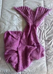 Pink Colorful Mermaid Tail Blanket Crocheted Adult Kids Soft Warm, 6 Long Euc. Fixed Price $18.00.