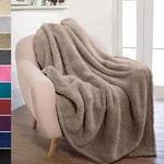 Soft Fuzzy Warm Cozy Throw Blanket With Fluffy Sherpa Fleece For Sofa Couch Bed. Fixed Price $21.99.
