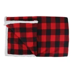 Northlight Black Red Bufalo Plaid Christmas Throw Cover Sherpa Backing 52" X 60". Fixed Price $44.09.