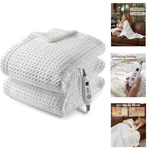 Electric Heated Blanket Throw Waffle Weave Sherpa Fleece 6 Levels Auto-off. Fixed Price $37.95.