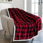 Plaid Buffalo Checker Throw Blanket Soft Microfiber Sherpa Fleece For Sofa. Fixed Price $22.99.