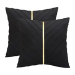 Black Pillow Covers 20X20 Pack With Gold Leather Soft Velvet Throw Pillo.... Fixed Price $31.99.