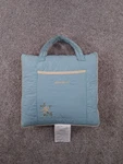 Vintage Eddie Bauer Picnic Travel Blanket Quilted Zips Up Blue Floral Handle. Fixed Price $38.88.