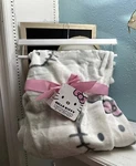 Sanrio Hello Kitty Gray Plaid Stripe Tiktok Viral 50X70 Size Plush Throw Blanket. Fixed Price $24.00.