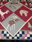 Vintage Patch Magic Nature Wildlife Cotton Quilt Deer, Bear, Forest 80X80. Fixed Price $199.99.