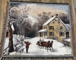 Crown Craft Tapestry Throw Blanket Farmhouse Sleigh Ride 50 X 60. Fixed Price $7.55.