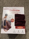 Sunbeam Microplush Oversized Heated Throw 60X80IN Red 4 Settings Auto-off. Fixed Price $13.99.