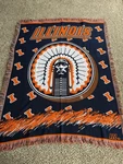 Illinois Fighting Chief Illiniwek 46 X 58 Throw Blanket Northwest Company. Fixed Price $75.00.