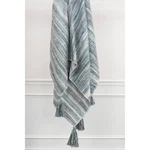 Rizzy Home 50"X60" Striped Throw Blanket Blue: Woven Polyester, Fringe. Fixed Price $19.99.