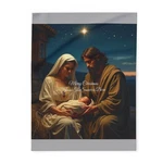 Deluxe Nativity Fleece Blanket Holy Family Christmas Throw. Fixed Price $26.00.