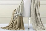The Comfort Collection Two Pack Throw Set 100% Cotton Brown. Fixed Price $12.99.