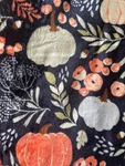 Celebrate Fall Velvety Plush Harvest Gourds & Pumpkins Navy Throw Blanket, 50X60. Fixed Price $17.88.