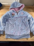 Disney Kids Princess Plush Lined Hoodie Soft Blue Pink Zip Embroidered Foiled. Fixed Price $23.00.