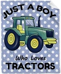 Just Boy Who Loves Tractors Throw Blanket Ultra Soft MICROFLEECE.40 X50. Fixed Price $9.98.