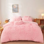 Foppa Fluffy Faux Fur Pink Comforter Cover Set - Queen, Light. Fixed Price $70.05.