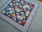 Handmade Patriotic 4TH Of July Quilted Throw Wall Hanging 50" Stars Red White Bl. Fixed Price $45.99.