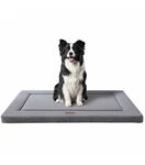 Dog Bed For Crate Medium Large Soft Wavy Plush Anti-slip Kennel Pad Grey. Fixed Price $39.62.