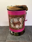 Vtg Joann Essentials No-sew Fleece Throw 60 X72 Jungle Lions, Tigers Blanket. Fixed Price $39.99.