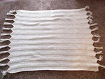 Knit Throw Blanket Chunky Fringe Lap Home Decorative Ivory Off White 56" X 48". Fixed Price $18.75.