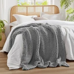 Madison Park Casual Acrylic Chunky Twice Knit Throw With Charcoal MP50-7315. Fixed Price $97.99.