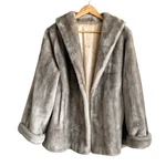 Vintage 50'S-60'S Mutation Union Made Gray Faux Fur Throw Coat Xl 21X29. Fixed Price $179.99.