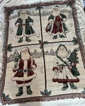 Crown Crafts Santa Suits Christmas Winter Throw Blanket 51 X 66 Afghan Tapestry. Fixed Price $29.99.