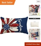 Patriotic 4TH Of July Throw Pillow Cover - 12 X 20 Inch Blue Stars Design. Fixed Price $9.99.
