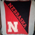 Northwest Nebraska Cornhuskers Fleece Throw Blanket 45" X 60" Black Red White. Fixed Price $16.95.