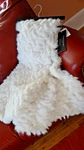 Tahari Home Ruched White Faux Fur Throw 50X70 Luxury Soft Blanket. Fixed Price $75.00.
