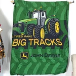 John Deere Blanket Green Big Tires Leave Tracks Tractor 70X84 Camo Throw. Fixed Price $39.99.