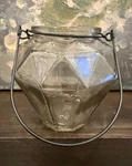 Tinted/smoked Glass Prism Lantern + Hanging Wire For Led Tea Light Contemporary. Fixed Price $8.50.