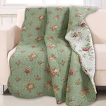 Cozy Line Home Fashions Vintage Floral Quilted Throw 100% Cotton Reversible A.... Fixed Price $39.50.