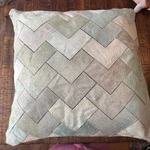 Safavieh Herringbone Cowhide Pillow, Reduced Price 2172712800 PLS215A-1818. Fixed Price $25.00.