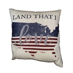 Patriotic "land That Love" Throw Pillow Stars & Stripes Usa Map Design 14X14. Fixed Price $12.44.