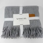 Vince Soft Merino Wool Fringed Throw Blanket Heather Gray Nwt. Fixed Price $129.99.