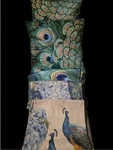 Peacock Home Decor Set 2 Velvet Pillow Covers W/inserts, Throw Blanket, Runner. Fixed Price $59.00.