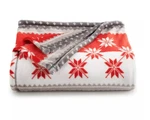 Red Fairisle Super Soft Throw Blanket The Big One Oversized 5' X 6' - New. Fixed Price $15.95.