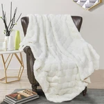 Soft Fuzzy Warm Throw Blanket Jacquard Rabbit Faux Fur With Micromink Backing. Fixed Price $29.60.