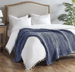 Madison Park Casual Acrylic Chunky Twice Knit Throw Indigo Finish MP50-7316. Fixed Price $100.00.