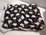 Halloween Black White Ghost Orange Boo Fleece Throw Blanket 56 X68" Modern Kids. Fixed Price $16.00.