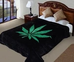 Hiyoko Opium Marijuana Leaf Mink Blanket Throw Bedspread Comforter Cover 90X75. Fixed Price $46.95.