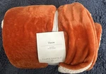 Solid Plush Throw With Faux Shearling Reverse Rust/orange - Threshold 50" 60". Fixed Price $19.29.