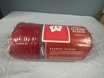 New Wisconsin University Badgers Logo Classic Fleece Polyester 50" X 60" Blanket. Fixed Price $24.99.