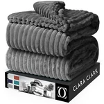 Clara Clark Cut Plush Blanket - Queen Size Lightweight Super Soft Fuzzy Lux.... Fixed Price $34.06.