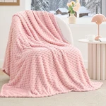Fleece Decorative - 3D Jacquard Pink Throw Blankets For Women's Couch &. Fixed Price $19.25.