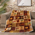 Fall Throw Blanket Thanksgiving Pumpkin Maple Leaf Autumn Harvest Ora.... Fixed Price $25.84.