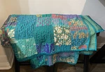 Indian Patchwork Kantha Quilt Ethnic King Bedspread Bohemian Blanket Bedding. Fixed Price $66.00.